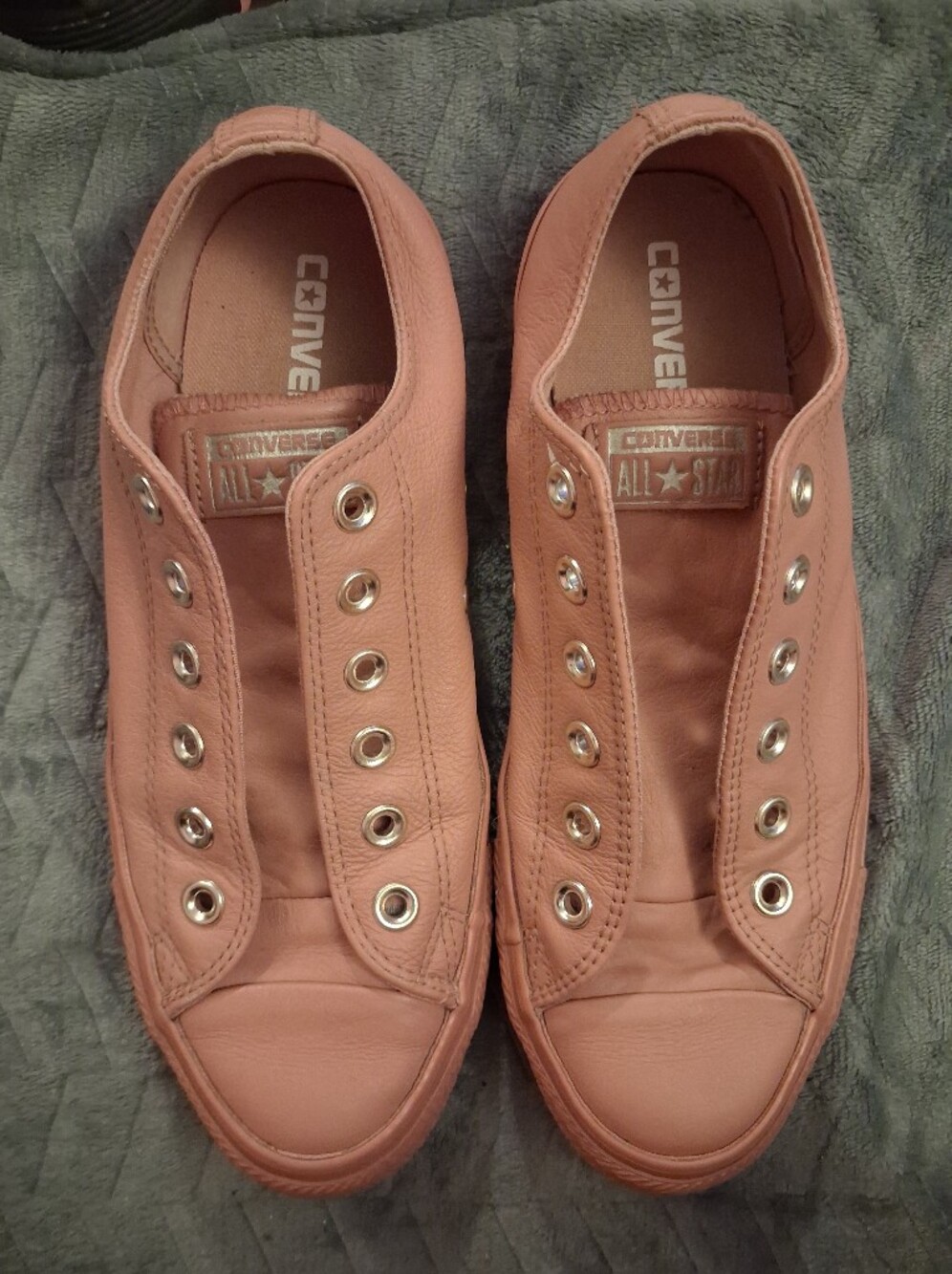 Pink Leather Converse Shoes